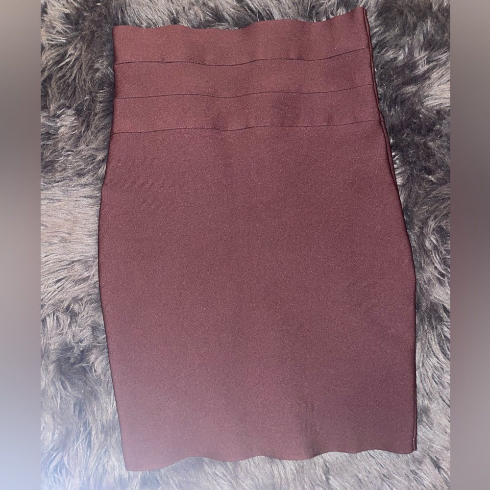 Haute Monde Burgundy Pencil Skirt